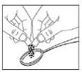 Open the XTAMPZA ER capsule and sprinkle the contents
over about one tablespoon of the soft food listed above - Illustration