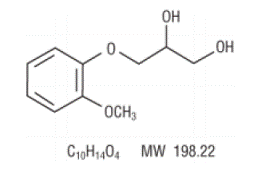 Guaifenesin Structural Formula  - Illustration