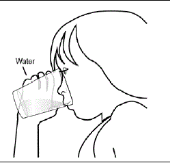 Drink at least 4 ounces of water - Illustration