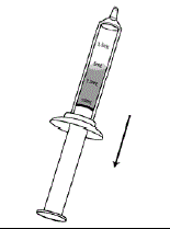 Pull down on the plunger until the plunger reaches the 10 mL line on the syringe. - Illustration