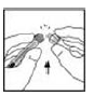 Remove the protective blue vented sterile cap from its
package - Illustration