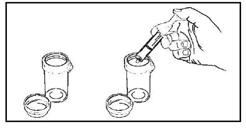 Place the child-resistant cap provided on the filled pharmacy container on the pharmacy container and turn the cap clockwise
(to the right) until it clicks and locks into its child-resistant position. - Illustration