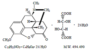 Hydrocodone bitartrate - Structural Formula Illustration