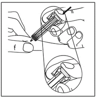 Slowly press down on the plunger  - Illustration