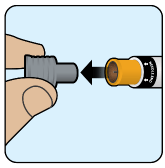 Remove the gray cap from needle end - Illustration