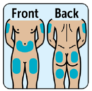 Injection site and expose skin - Illustration