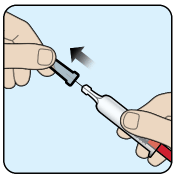 Remove the gray needle cover - Illustration