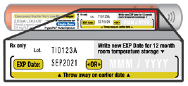 12-month expiration date on the label - Illustration