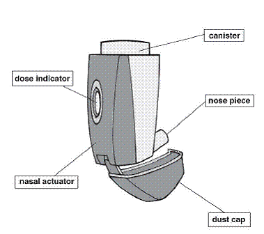 Parts of ZETONNA Nasal Aerosol - Illustration