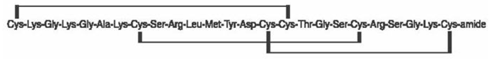 PRIALT (ziconotide) amino acid sequence and disulfide bridging pattern - Illustration