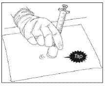 Tap for at least one minute until all powder is
completely dispersed - Illustration
