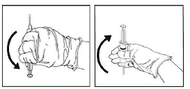 Invert the syringe several times to ensure a properly
mixed suspension - Illustration