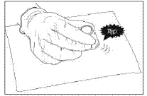 Tap the vial until excess powder is dislodged from the vial and stopper - Illustration