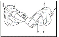 Remove the flip-off caps from the ZILRETTA
powder - Illustration