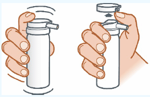 Shake the can well. Place thumb under tab above nozzle and lift up to remove the cap from the ZILXI can. - Illustration