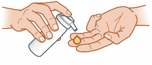 Press the top of the can to dispense a small amount (cherry-sized amount) of ZILXI onto your fingertips. - Illustration