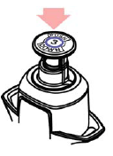 Push the plunger all the way down until it clicks and hold for 2 seconds - Illustration