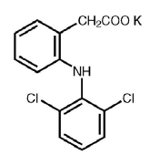 ZIPSOR® (diclofenac potassium) Structural Formula  - Illustration