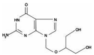 ZIRGAN (ganciclovir) Structural Formula Illustration