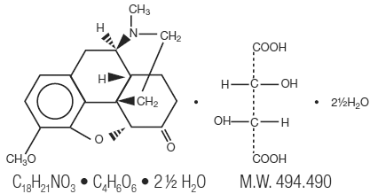 Hydrocodone bitartrate Structural Formula Illustration