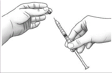 Pull the cap straight off of the needle - Illustration