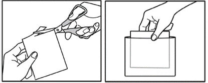 Cut the envelope along the dotted line - Illustration