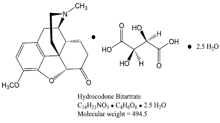 Hydrocodone bitartrate - Structural Formula Illustration