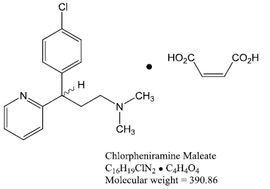 Chlorpheniramine maleate - Structural Formula Illustration