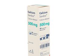 Calcium sandoz 500 mg, comprimé effervescent, boîte de 1 tube de 20