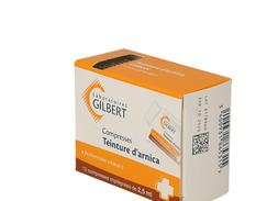 Teinture d'arnica gilbert, compresse imprégnée, boîte de 12 sachets de 1