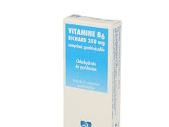 Vitamine b6 richard 250 mg, comprimé quadrisécable, boîte de 2 plaquettes thermoformées de 10