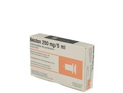 Becilan 250 mg/5 ml, solution injectable, étui de 5 ampoules de 5 ml