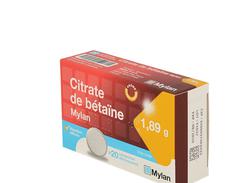 Citrate de betaine mylan 1,89 g, comprimé effervescent, boîte de 2 piluliers de 10