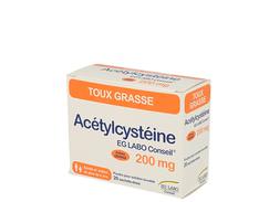Acetylcysteine eg 200 mg, poudre pour solution buvable en sachet-dose, boîte de 20 sachets-dose