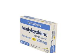 Acetylcysteine eg labo conseil 200 mg sans sucre, poudre pour solution buvable en sachet-dose, boîte de 18 sachets-dose