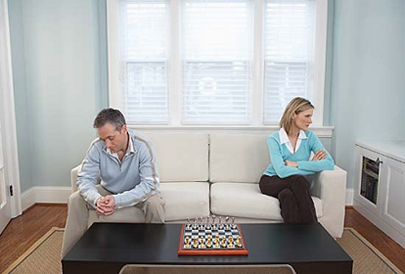 Overcoming Interpersonal Barriers Conceptual image of overcoming barriers in a relationship through therapy.