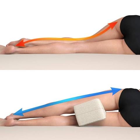 You want a pillow that will raise up the knee just enough so that the spine is level.